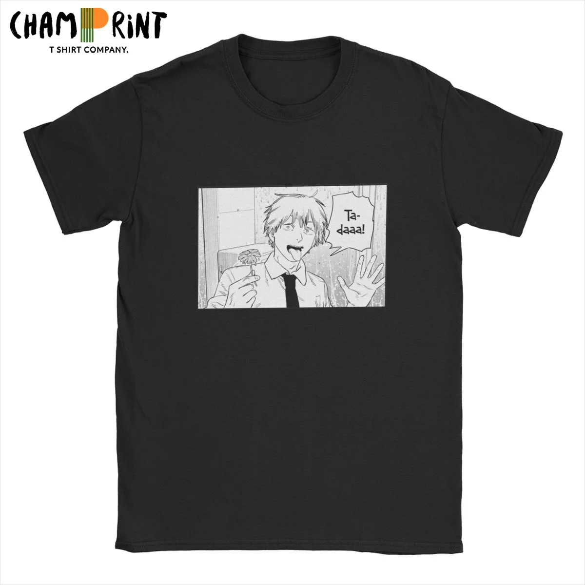 Humoro Denji Su Gėlių T-Marškinėliai Vyrams, Apvalios Apykaklės T Shirts Pjūklą Vyras Manga Velnias Anime Trumpas Rankovės Marškinėliai, Originalus Viršūnės 4