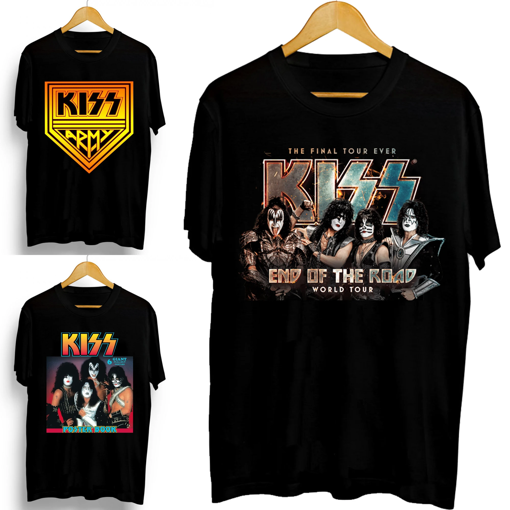 2021 Naujas Mados Kiss Rock Band Laišką Plakatas vyriški T-Shirt Grafikos Juokinga Atsitiktinis trumpomis Rankovėmis Apvalios Kaklo Marškinėliai, Hip-Hop Tees 2