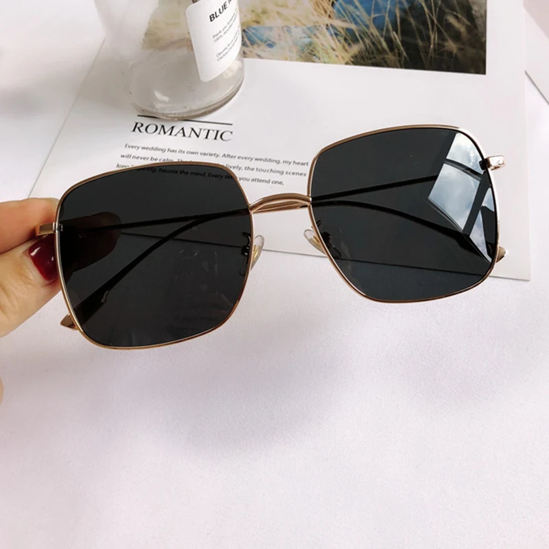 2020 moterų tendencija Poliarizuota Aikštė akiniai nuo saulės Prabangos prekės Negabaritinių Metalo rėmas Vintage veidrodis Akiniai nuo saulės Moterų UV400 5