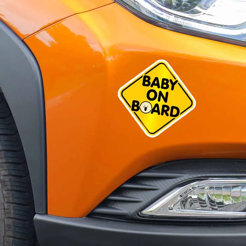 Aliauto Saugos Dėmesio Ženklas Gražių Automobilių Lipdukas Aukštos Kokybės Cry Baby on Board PVC Saulės Decal Priedai,15cm*15cm 2