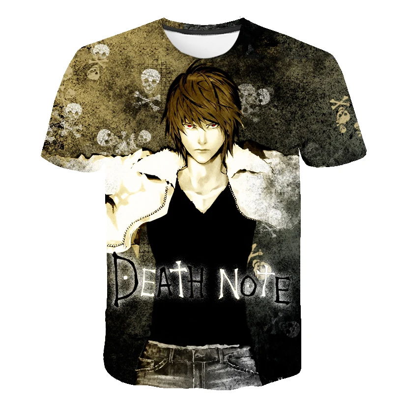 3D Spausdinimo Death Note, T-shirt 2021 m. Vasarą Trumpas Rankovės Mados Paauglių Mergaičių Drabužius Atsitiktinis, Madinga Vyrų, Moterų Kostiumas 0