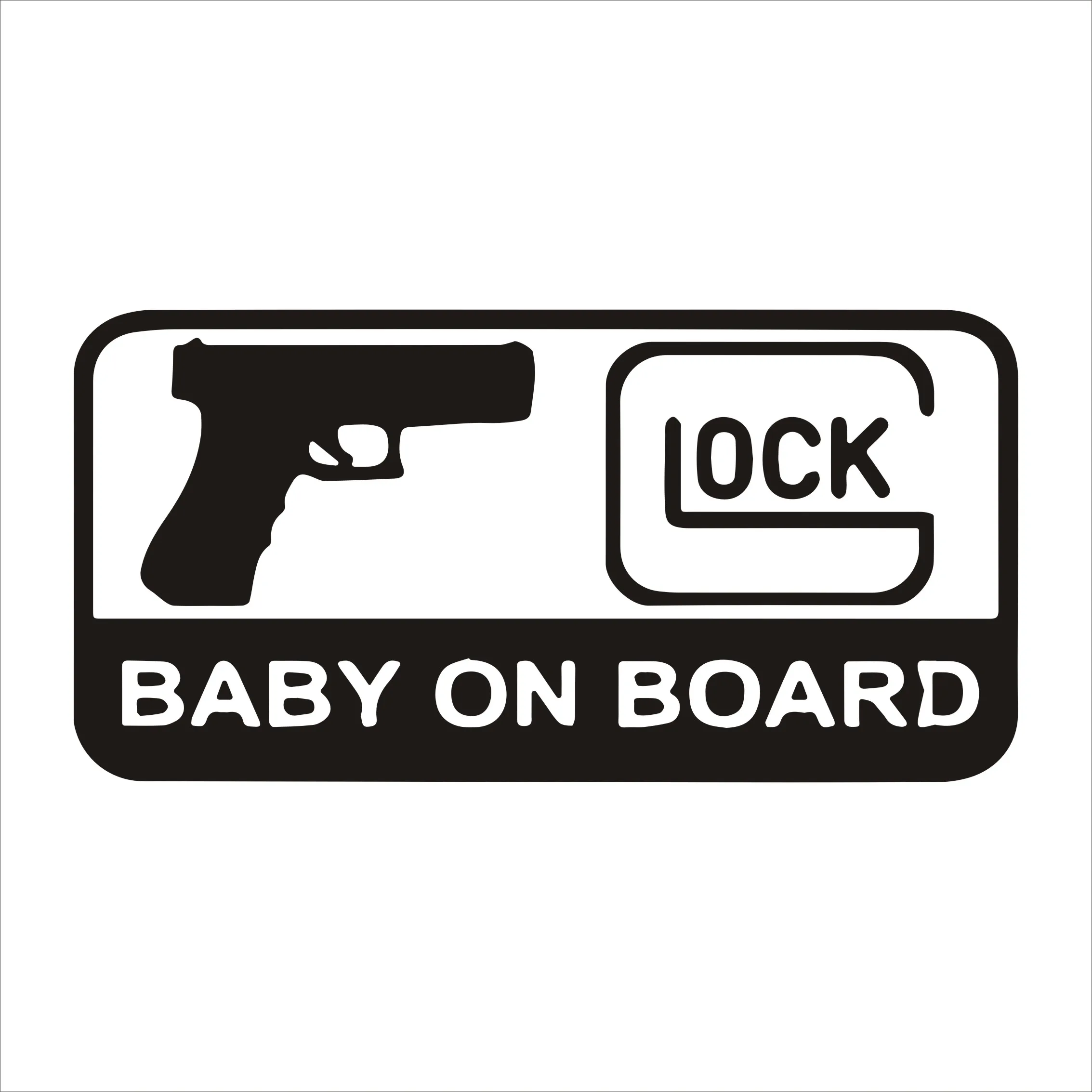 Asmenybės Glock Pistoletas Kūdikių Laive Automobilio Buferio Lipdukai ir Lipdukai Automobilio Stiliaus Apdaila Durų Kūno Langą Vinilo Lipdukai 2