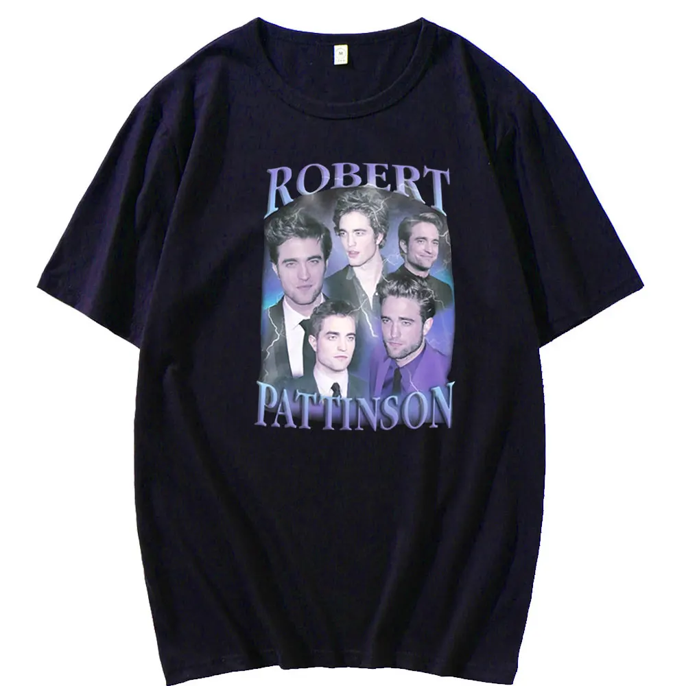 Marškinėliai Vyrams trumpomis Rankovėmis Klasikinis Robert Pattinson Derliaus Rob Edward Cullen T-shirt Summer Tee Šukuotinės Medvilnės Negabaritinių Tshirts Vyras 5