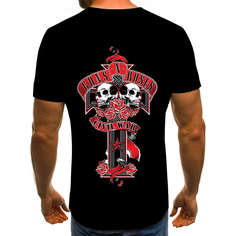 2021 Naujas Guns N Roses Juosta 3D Print T Shirt Vyrai, Moterys, Vaikai, Mada Harajuku Juokingas Cool Tee Streetwear Hip-Hop Viršūnės 0