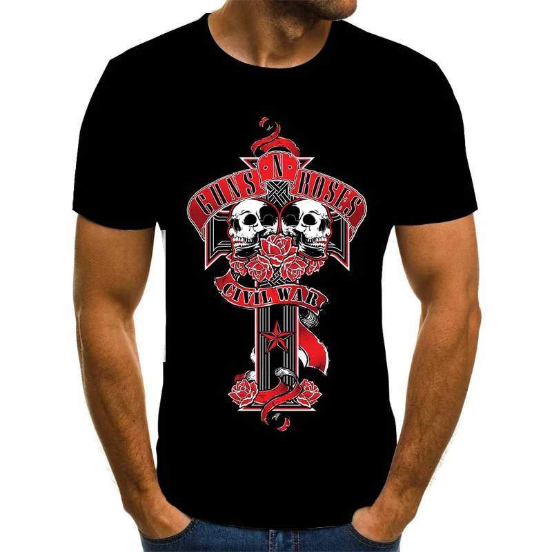 2021 Naujas Guns N Roses Juosta 3D Print T Shirt Vyrai, Moterys, Vaikai, Mada Harajuku Juokingas Cool Tee Streetwear Hip-Hop Viršūnės 3