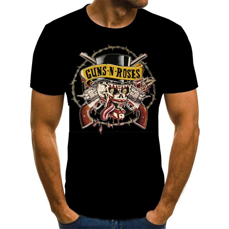 2021 Naujas Guns N Roses Juosta 3D Print T Shirt Vyrai, Moterys, Vaikai, Mada Harajuku Juokingas Cool Tee Streetwear Hip-Hop Viršūnės 5