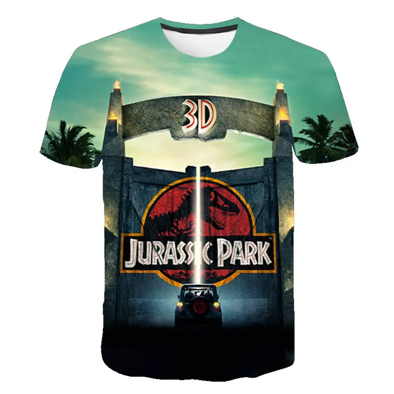 2021 m. Vasarą Naujas Juros periodo Parkas, T-marškinėliai Vyrams, Atsitiktinis Juokinga Viršuje Dinozaurų Pasaulyje 3D Spausdinimo Kasdien Cool O-kaklo Negabaritinių T-shirt110-6XL 3