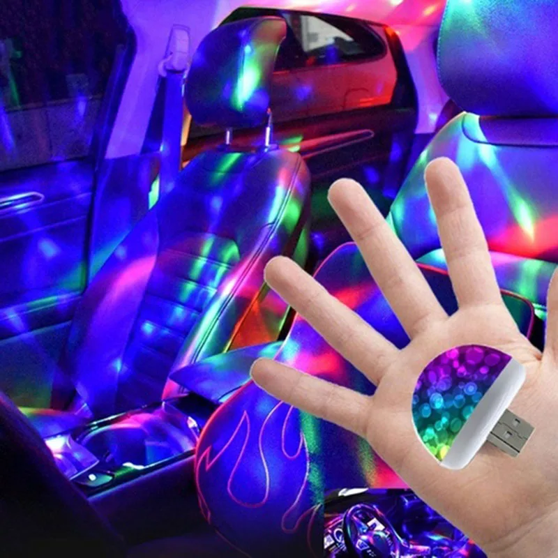2021 NAUJAS Multi Color USB LED Automobiliu Interjero Apšvietimo Rinkinys Atmosfera, Šviesos, Neoninė Spalvinga Lempos Įdomus Nešiojamų Priedai 4