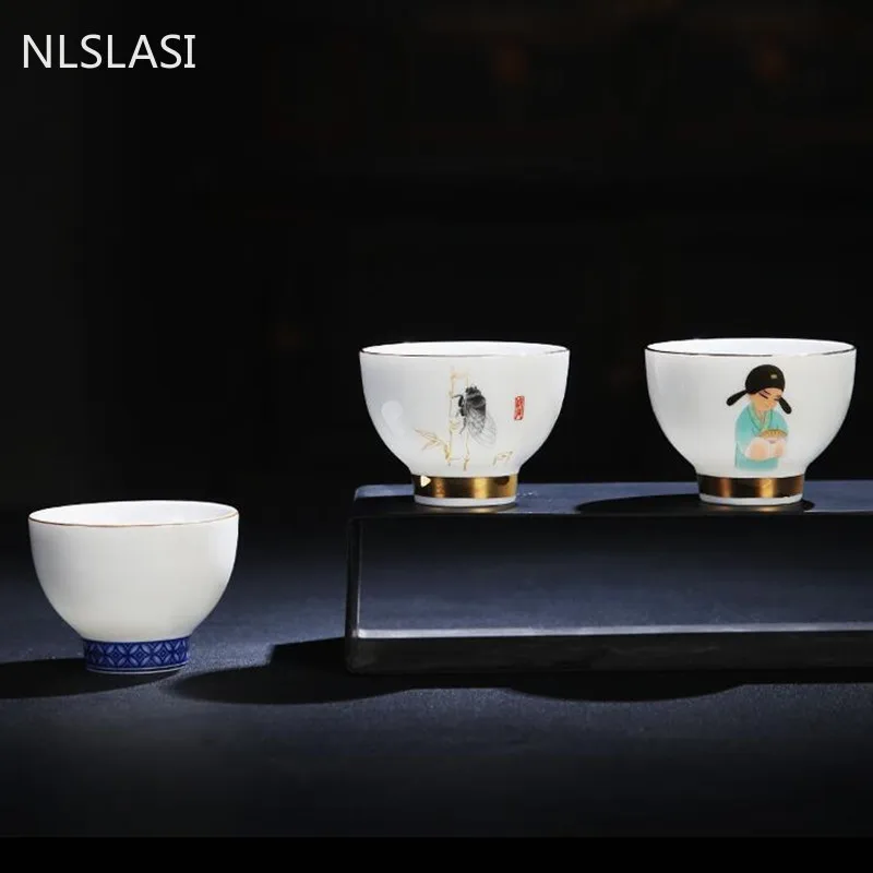 6 vnt./daug Jingdezhen Keramikos teacup tieguanyin Mažų puodeliai porceliano Arbatos rinkinys, Priedai Meistras Asmens Vieno Puodelio Su dovanų dėžutė 5