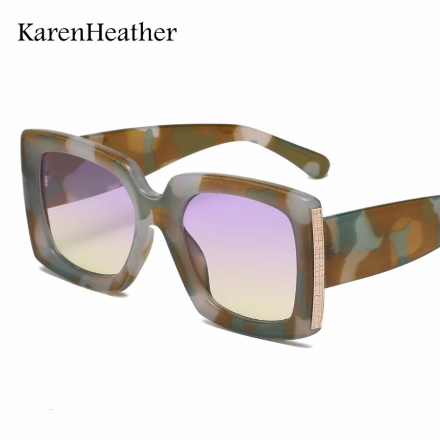 KarenHeather 2021 Retro Mados Prabangių Dizainerio Sqruare Akiniai Nuo Saulės Moterims, Vyrams Vairavimo Stačiakampio Rėmo Akis, Saulės Akiniai Atspalvių 0