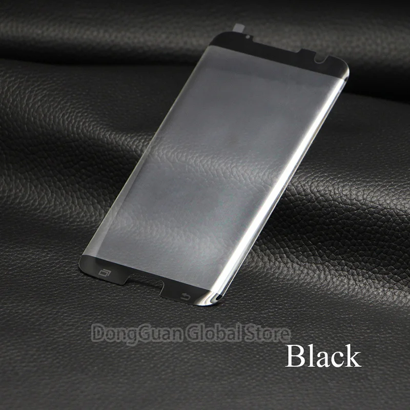 9H Lenktas Grūdintas Stiklas Samsung Galaxy S7 Krašto Juodojo Aukso Ekrano Dangtis Screen Protector Filmas 0