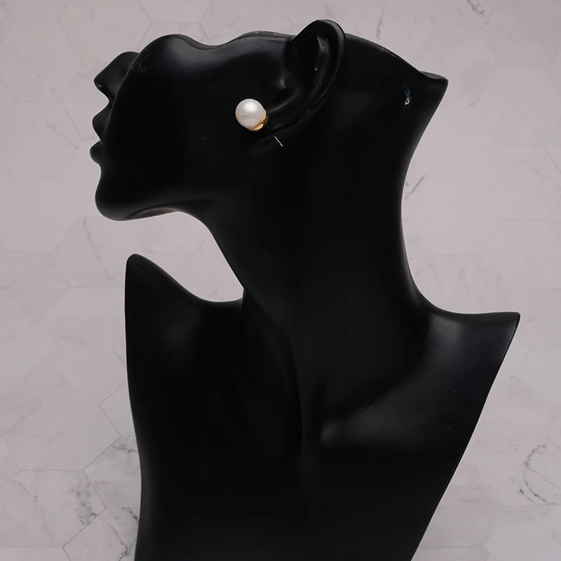 Amorita boutique sferiniai dizaino mados didelis pearl stud auskarai 0