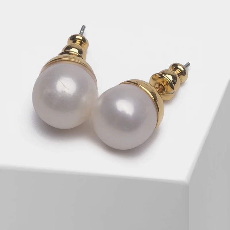 Amorita boutique sferiniai dizaino mados didelis pearl stud auskarai 1