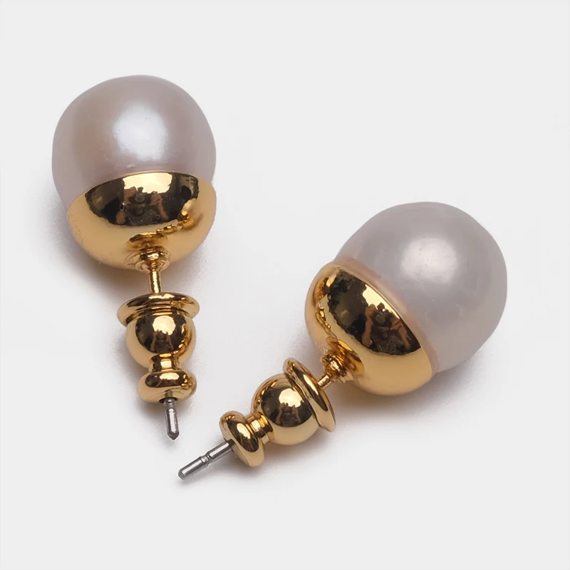 Amorita boutique sferiniai dizaino mados didelis pearl stud auskarai 2