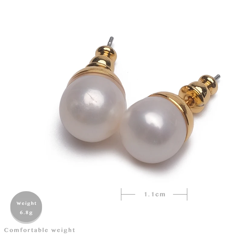 Amorita boutique sferiniai dizaino mados didelis pearl stud auskarai 5