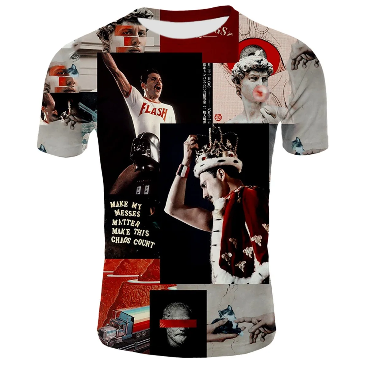Vyriški 3D laišką simbolių spausdinimo vasaros lauko greitai-džiovinimo micro-elastinga marškinėliai atsitiktinis sporto mados tendencija trumpas rankovės Karalienė 1