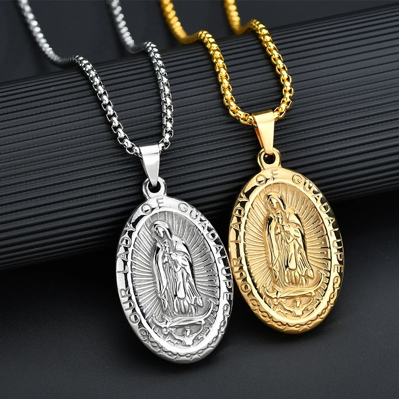Nextvance Kokybės Nerūdijančio Mergelės Marijos, Jėzaus Kristaus Karoliai Ave Maria Šventoji Motina Amuletas Pakabukas Krikščionių Padėkos 3