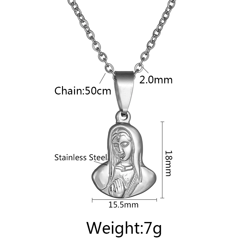 Nextvance Kokybės Nerūdijančio Mergelės Marijos, Jėzaus Kristaus Karoliai Ave Maria Šventoji Motina Amuletas Pakabukas Krikščionių Padėkos 4
