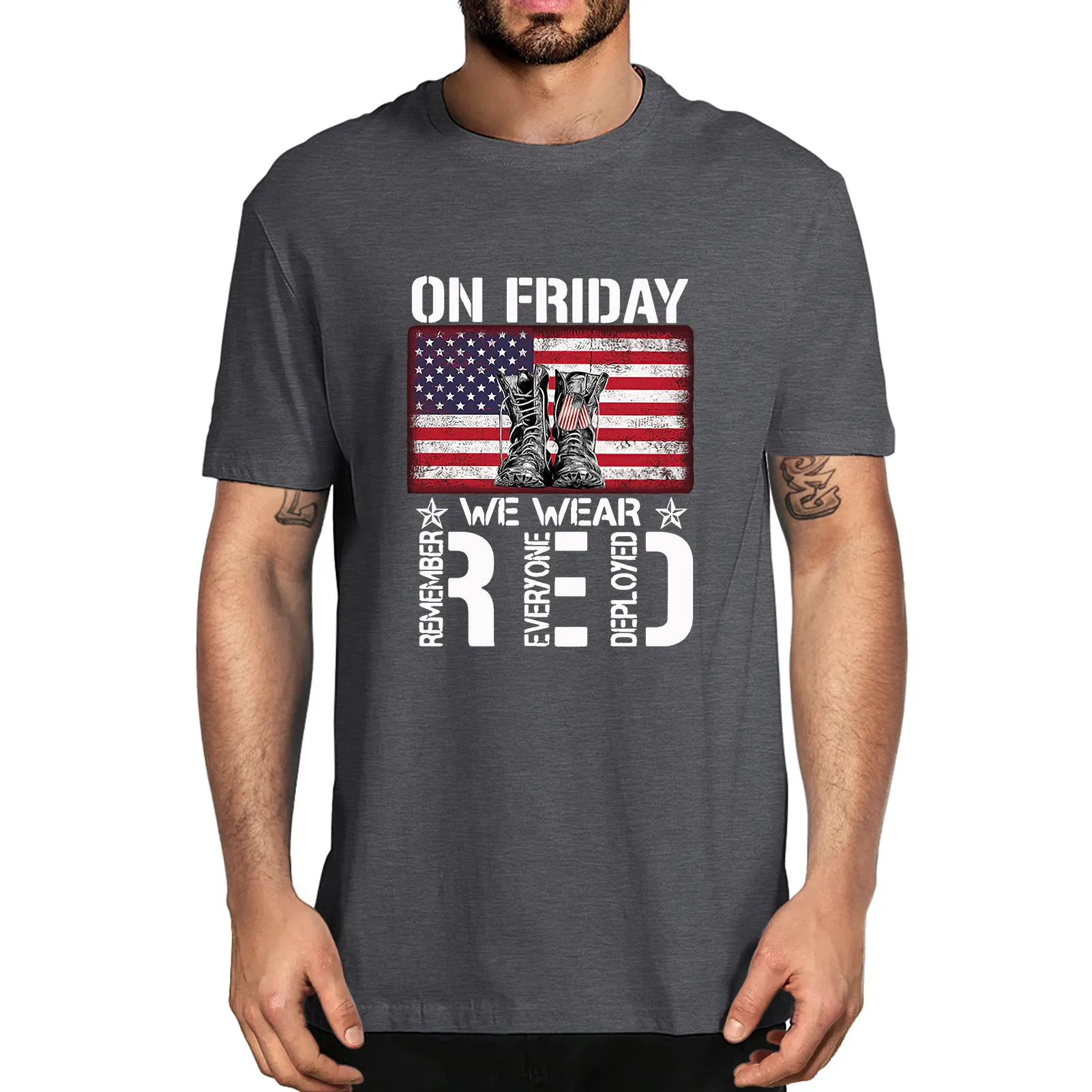 Unisex Medvilnės Amerikos Vėliava penktadienį Mes Dėvėti Raudonos Prisiminti Visiems Dislokuoti Vasaros Vyrų Naujovė T-Shirt Streetwear Tee Moterims 1