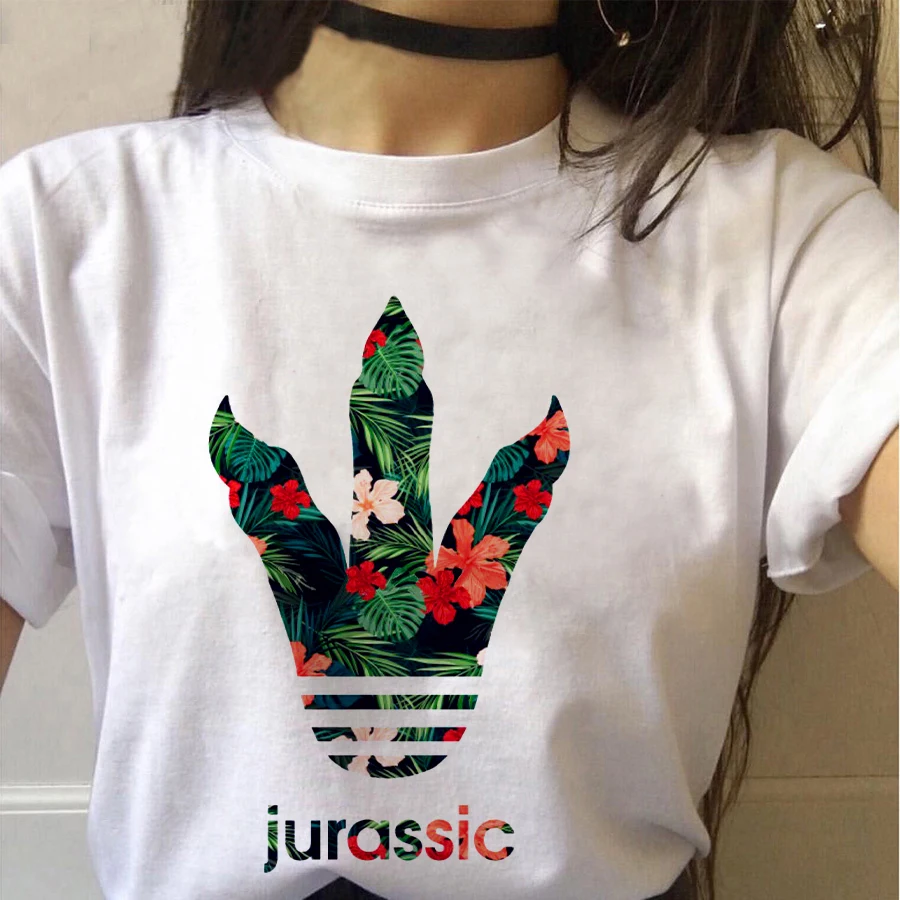 Juros periodo Parkas Dinozaurų Juokinga Streetwear Grafinis Atspausdintas Atsitiktinis Raidžių marškinėliai Viršuje Minkštas Negabaritinių Tee Moterų/Žmogaus T-Shirt 5
