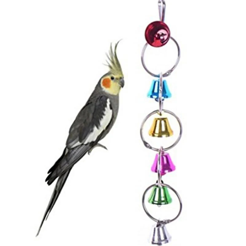 Spalvinga Papūga Paukštis Spalva Bell String Žaislas Sūpynės Stende Kabantis Tiltas Mažų Naminių Reikmenys Papūga Žaislas Prekes 2