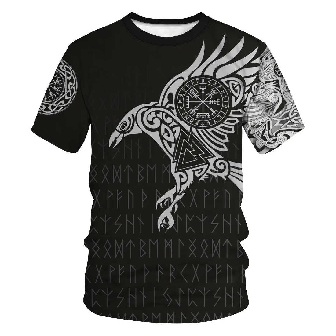 2021 nauja Viking simbolis 3D skaitmeninis spausdinimas T-shirt Harajuku stiliaus vyriški gatvės hip-hop ' vyrų ir moterų trumpomis rankovėmis 1