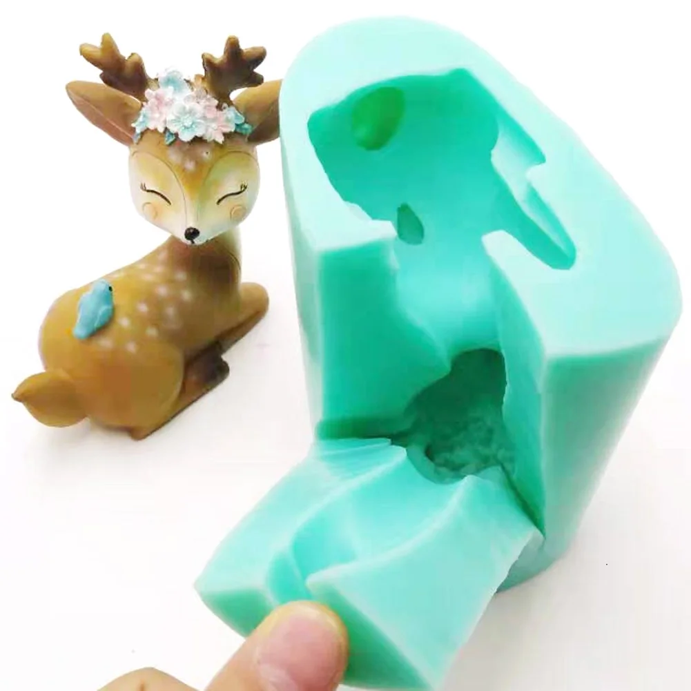 Sika Elniai Silikono Formos Didelių Kalėdų Elnias Išsklaidytos Aromaterapija Muilo Žvakė 3D Formos Kepimo Pyragas Apdaila Lašas Laivybos 0