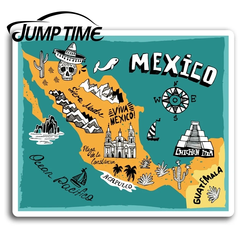 Peršokti Laiko Meksika, Meksikos Žemėlapis Įdomus Vinilo Lipdukai Lipdukas Nešiojamas Bagažo Bamperio Lipdukai Vandeniui Automobilių Reikmenys 1