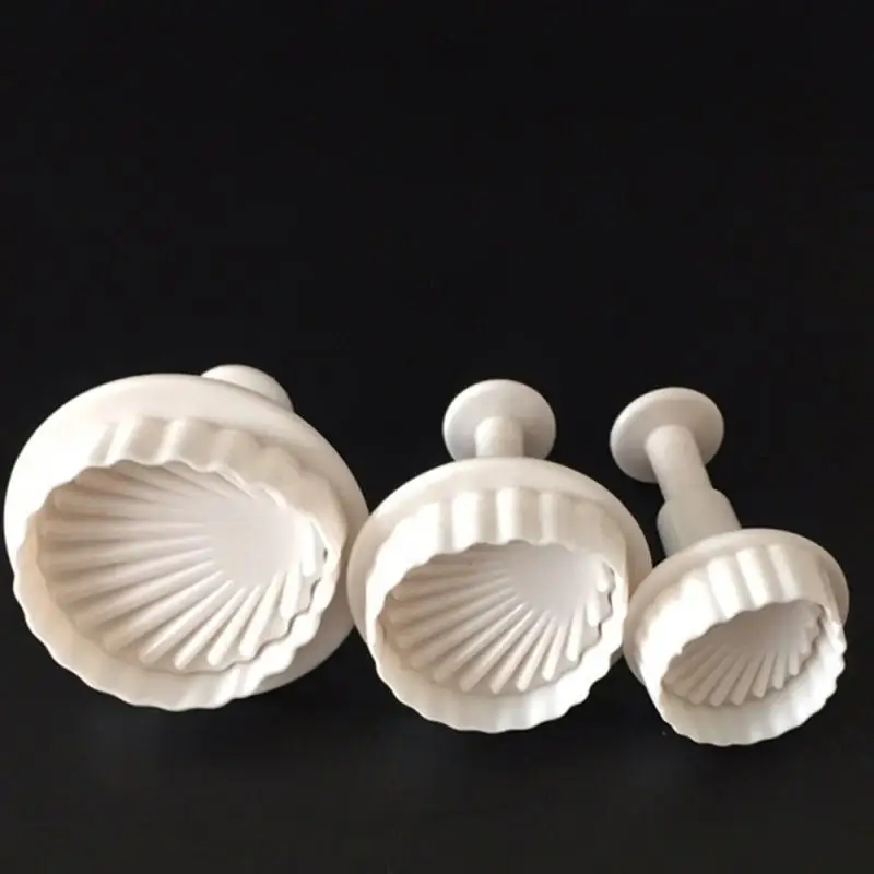 3Pcs/set Garsaus Sea Shell 3D Formos Minkštas Pyragas Pelėsių Įrankiai Bakeware Minkštas Pelėsių Slapukus Cutter Antspaudas Tortas Įrankis Virtuvėje Cookice 0