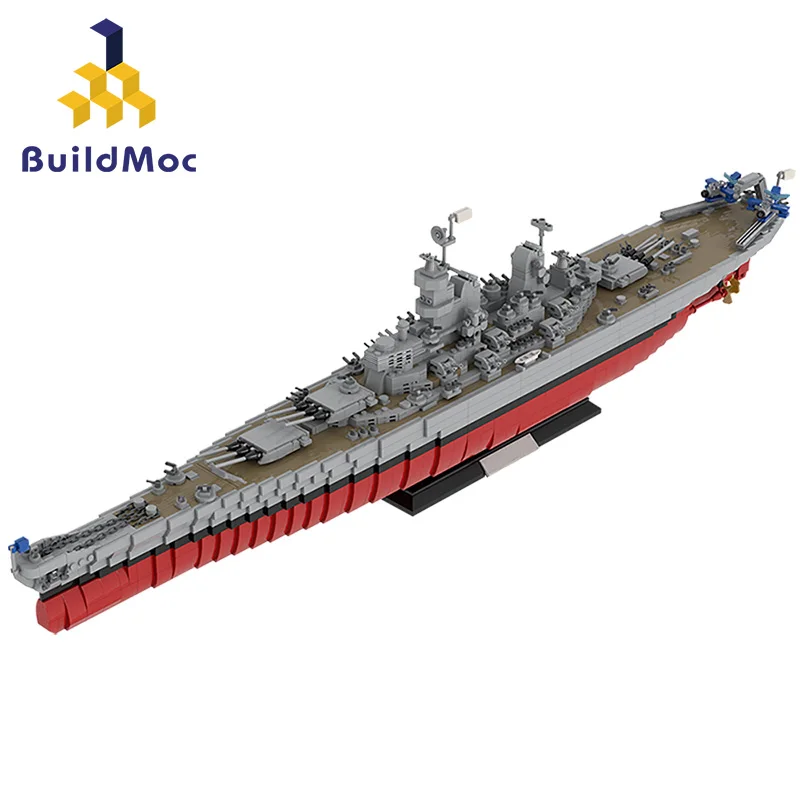 SS plytų WW2 Kariuomenės Karo Ajova Klasės Warshipss Serijos Blokai Modelis aukštųjų Technologijų plytų Kareivio Ginklas Žaislai 2