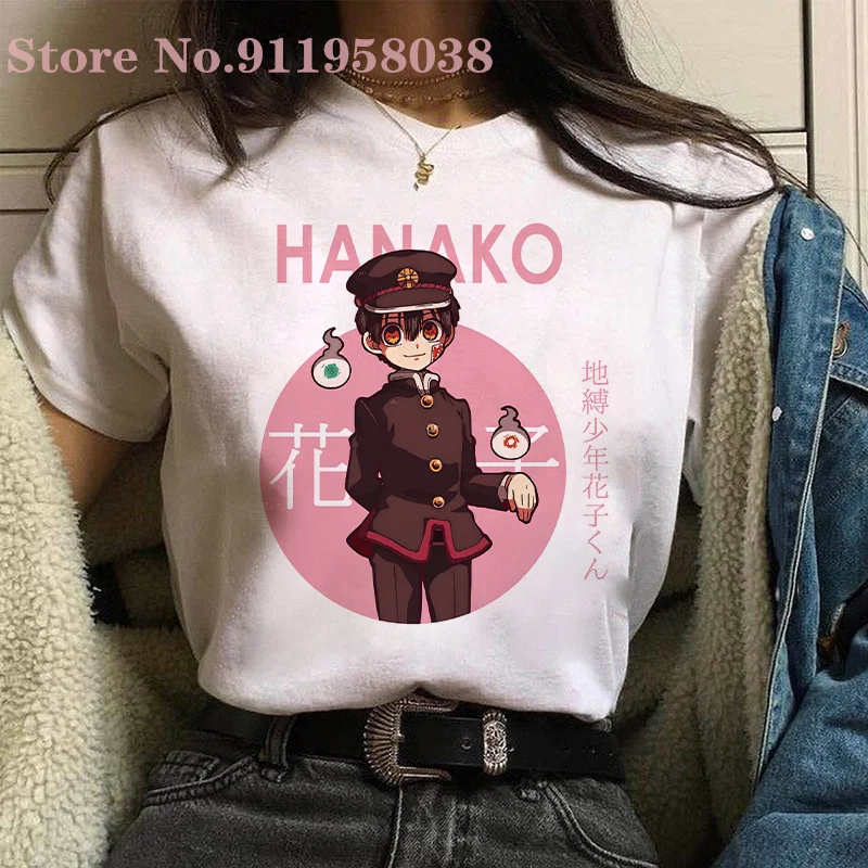 Japonų Anime Jibaku Shounen Hanako Kun Atspausdinta marškinėliai Mados o-kaklo trumparankoviai Harajuku atsitiktinis viršų moteris/vyras Marškinėliai 5