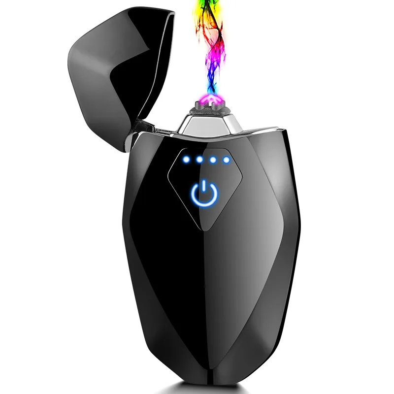 2021 Nauja Elektros Plazmos Dvigubo Kampo Lengvesni USB Mokestis Metalo Vėjo Žvakė Cigarų Vamzdis, Žiebtuvėliai Kūrybinių Dalykėlių Vyrų Dovana 4