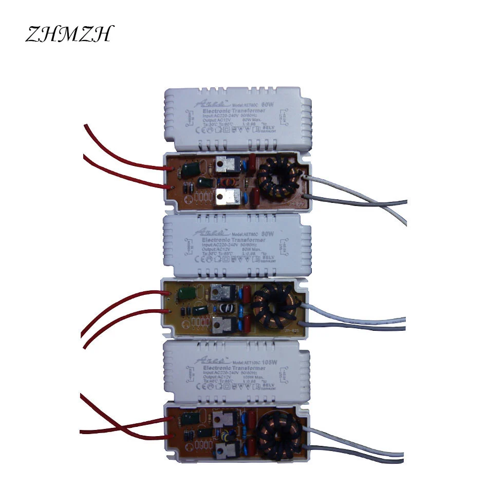 ZHMZH Pritemdomi AC220V į AC12V Elektroninių Transformatorių 120W 160W 180W 200W Už G4/G5.3 Kvarco Lempos, Halogeninės Lempos, Kristalų Lempos CE 3