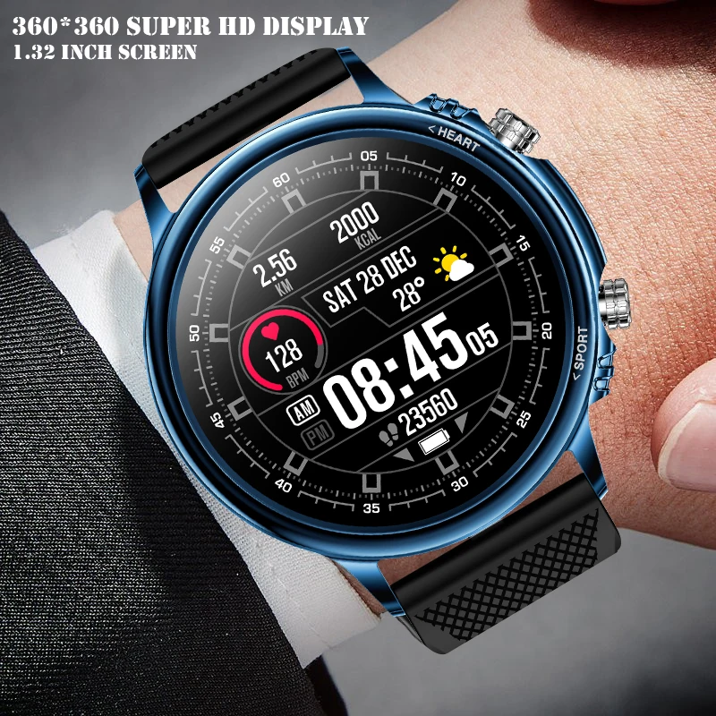 2021 Naujų Verslo Smart Watch Vyrų 360*360 Super HD 1.32 colių Jutiklinis Ekranas Sportas Sveikata, Širdies ritmo Pasukti Ratuką Smatwatch Moterims 0