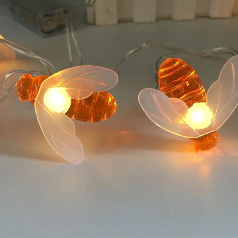 LED Eilutės Žibintai Bičių Lauko Sodo Kalėdų Dekoracijas Pasakų Žibintai Girliandą Baterija Helloween Atostogų 0
