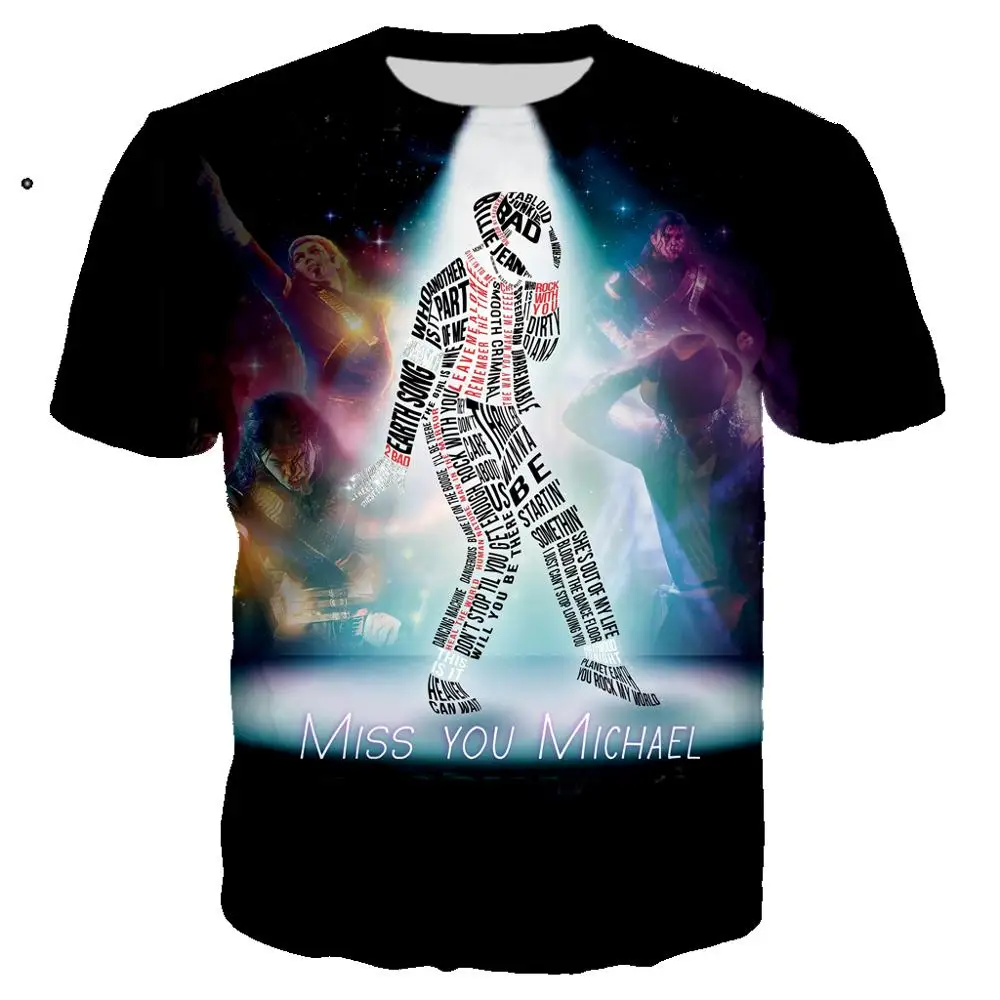 Dainininkas Michael Jackson Marškinėliai 3D Spausdinimo Roko Marškinėlius Unisex Vasarą Madinga Streetwear Hip-Hop Harajuku Mados Negabaritinių Viršūnės 0