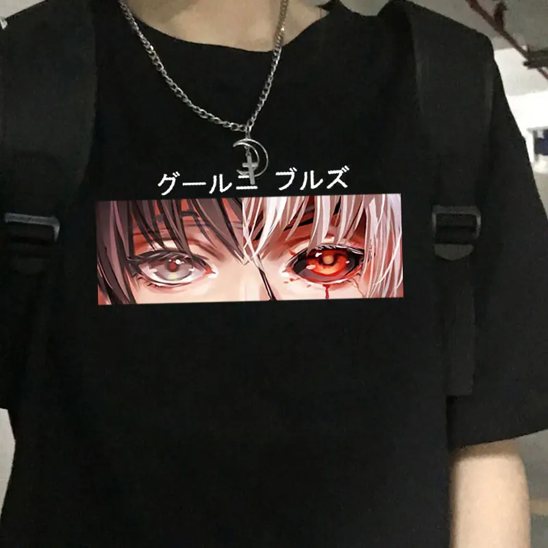 Japonijos Anime Punk Tokijo Pabaisa Kaneki Ken Drucken Prarasti T-shirt Harajuku Atsitiktinis Kuhlen Prašmatnus Animacinių filmų Streetwear 