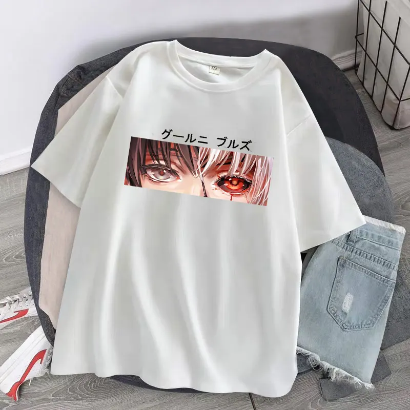Japonijos Anime Punk Tokijo Pabaisa Kaneki Ken Drucken Prarasti T-shirt Harajuku Atsitiktinis Kuhlen Prašmatnus Animacinių filmų Streetwear 
