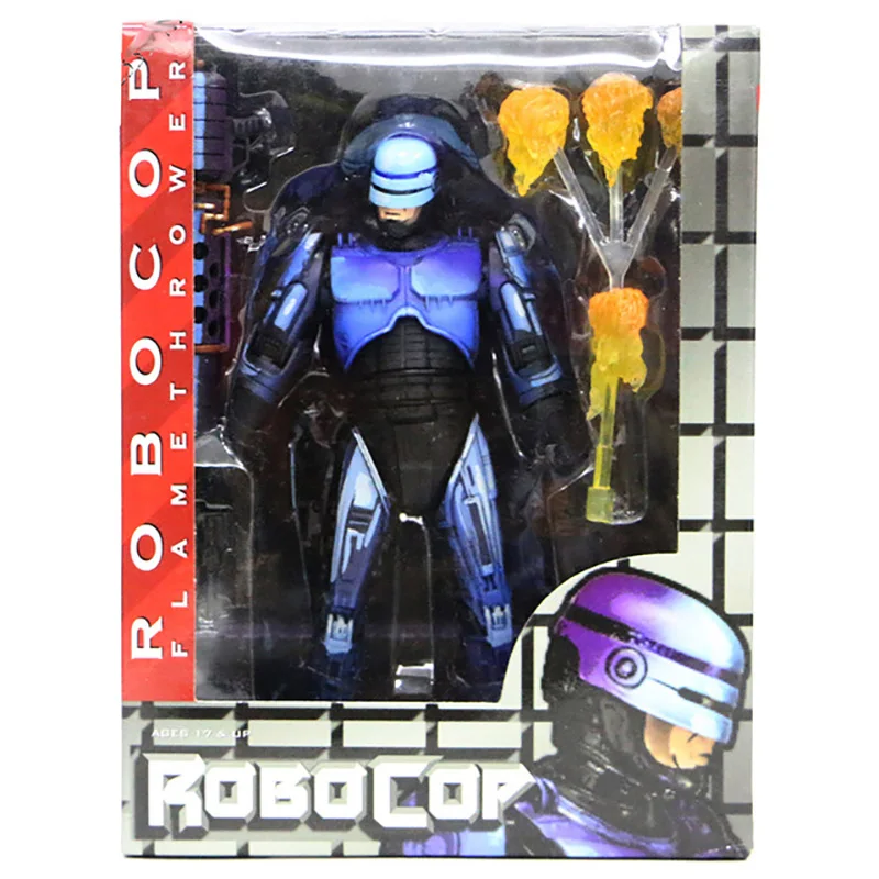 Robocop Pav NECA Robocop VS Terminator Serijos 2 Mūšio Sugadintas Liepsnosvaidis Veiksmų Skaičius, Modelis Žaislas 18cm 5