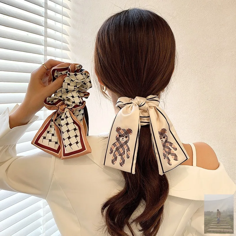 MueRaa Juostelės Korėjos Stiliaus Plaukų Ryšius Scrunchies Moterų Elastinga Hairband Lankelis Retro Plaukų Aksesuarai, Plaukų Juostos Galvos Apdangalai 2