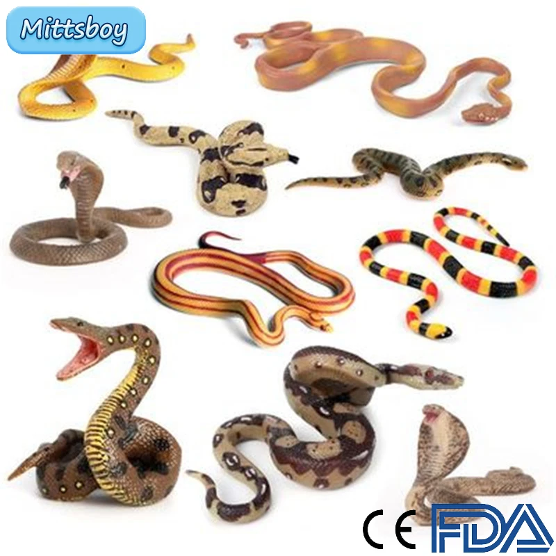 Naujas Modeliavimo Ropliai Augimo Proceso Modelis, Vaikų Mini Gyvūnų Kobra Python Boa Constrictor PVC Veiksmų Skaičiai Lėlės žaislas Vaikams 2