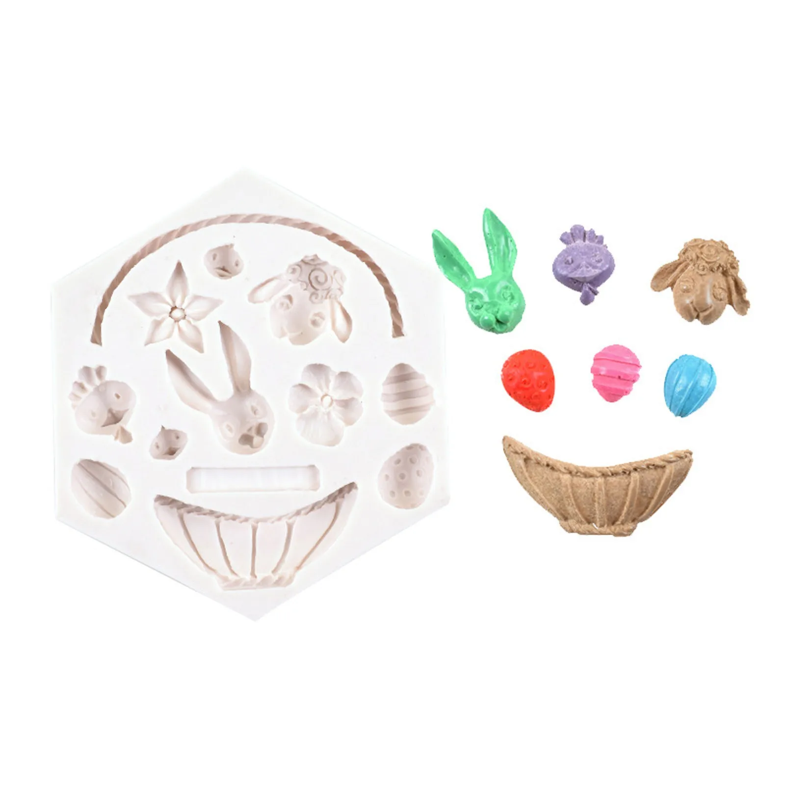 3D Gėlių Krepšelis Triušis Silikono Formų Minkštas Pyragas Apdaila Velykų Apdailos Velykinis Kiaušinis Pelėsių Šokolado Pelėsių Kepimo Įrankis 2021 3