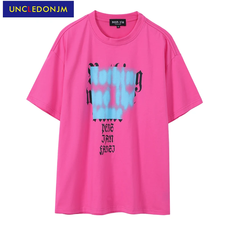 UNCLEDONJM Naują atvykimo 2021 Simbolių spausdinimo negabaritinių marškinėliai Hip-Hop Streetwear Marškinėlius Harajuku Vasaros vatos Pagaliukai Tees BV-9863 2