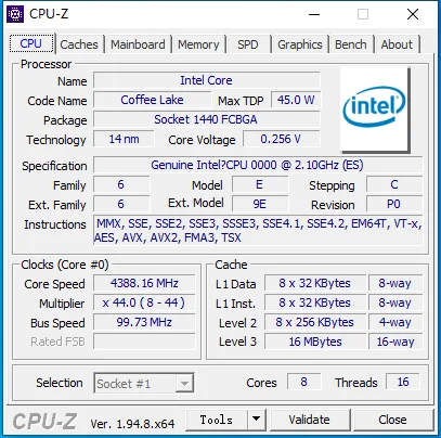 9-OJO KAVOS EŽERO Procesorius QQLS ES 0000 MODIFIKUOTŲ CPU 2.1 GHz 8C16T BGA su LGA 1151 Nuoroda I9-9980HK 2