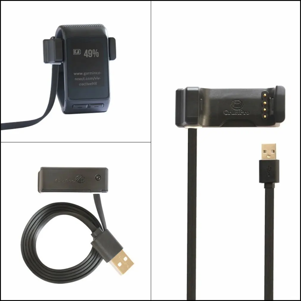 NAUJA 75CM Pakeisti USB Įkroviklis Lopšys Įkrovimo Dokas Įkroviklis Adapteris, Skirtas Garmin Vivoactive HR Smart Watch Paramos Duomenys 4