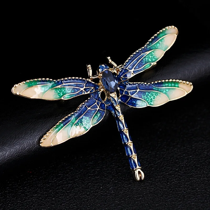 Žavinga Moteris Prabangus Dragonfly Kristalų Segė Gražių Kalnų Krištolas Šalikas Pin Papuošalai, Drabužiai, Aksesuarai-Geriausia Dovana Draugui 3