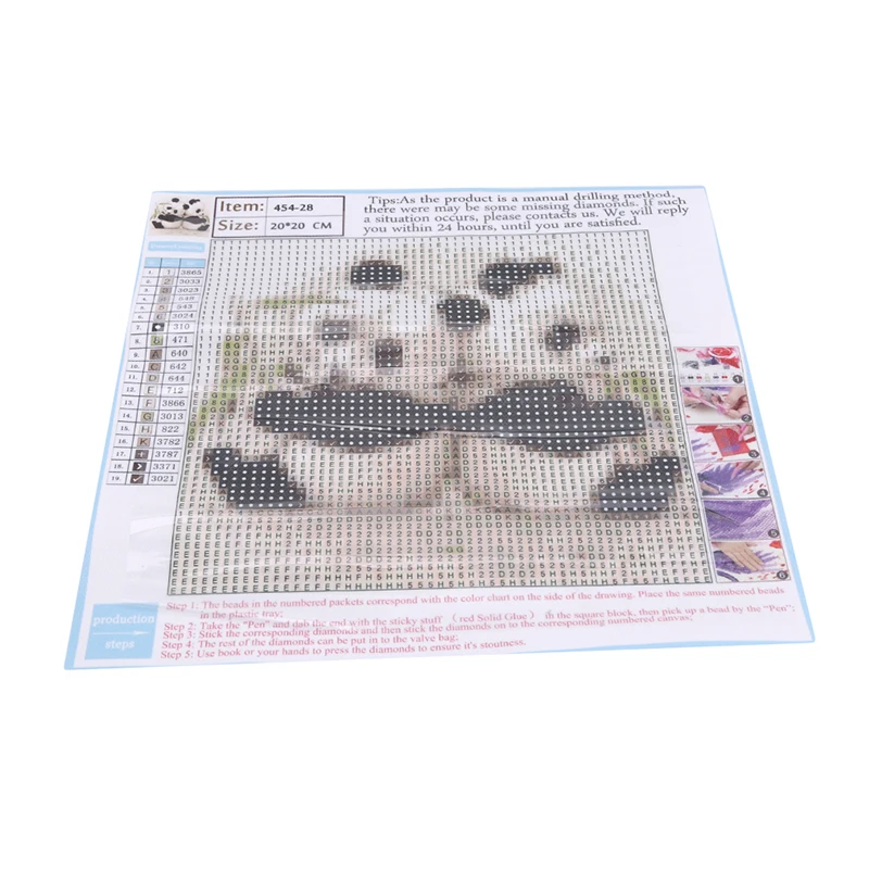 Diamond Tapybos, Siuvinėjimo Kryžiaus kvadratiniu/Apvalus Mielas Panda Valgyti Bambuko 3D Daimond Tapybos Namų Puošybai 4