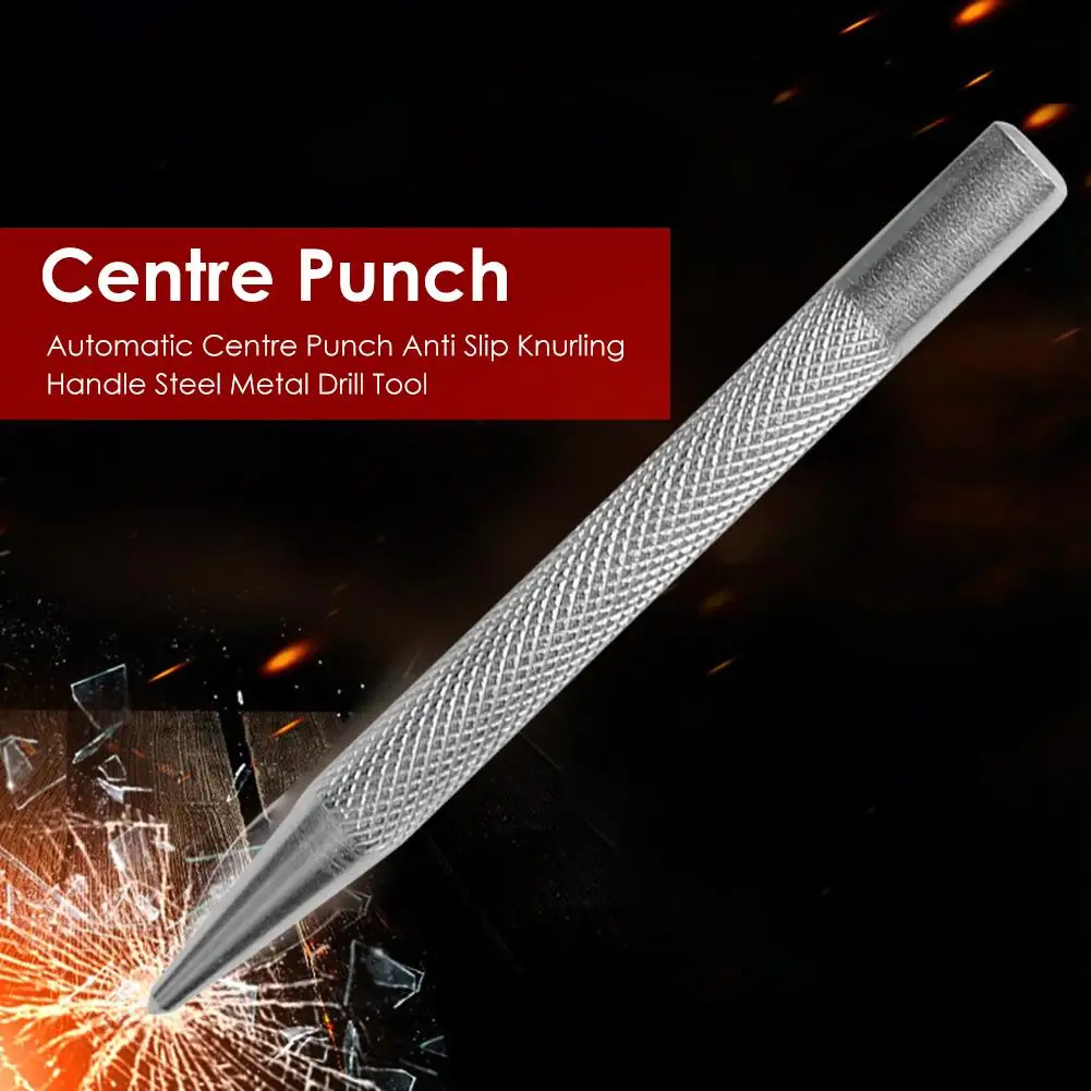 Automatinis Centravimas Punch Anti Slip Knurling Rankena, Plieno Gręžimo Punch Dantis Metalo Gręžimo Ženklu Centras Punch Įrankis 2