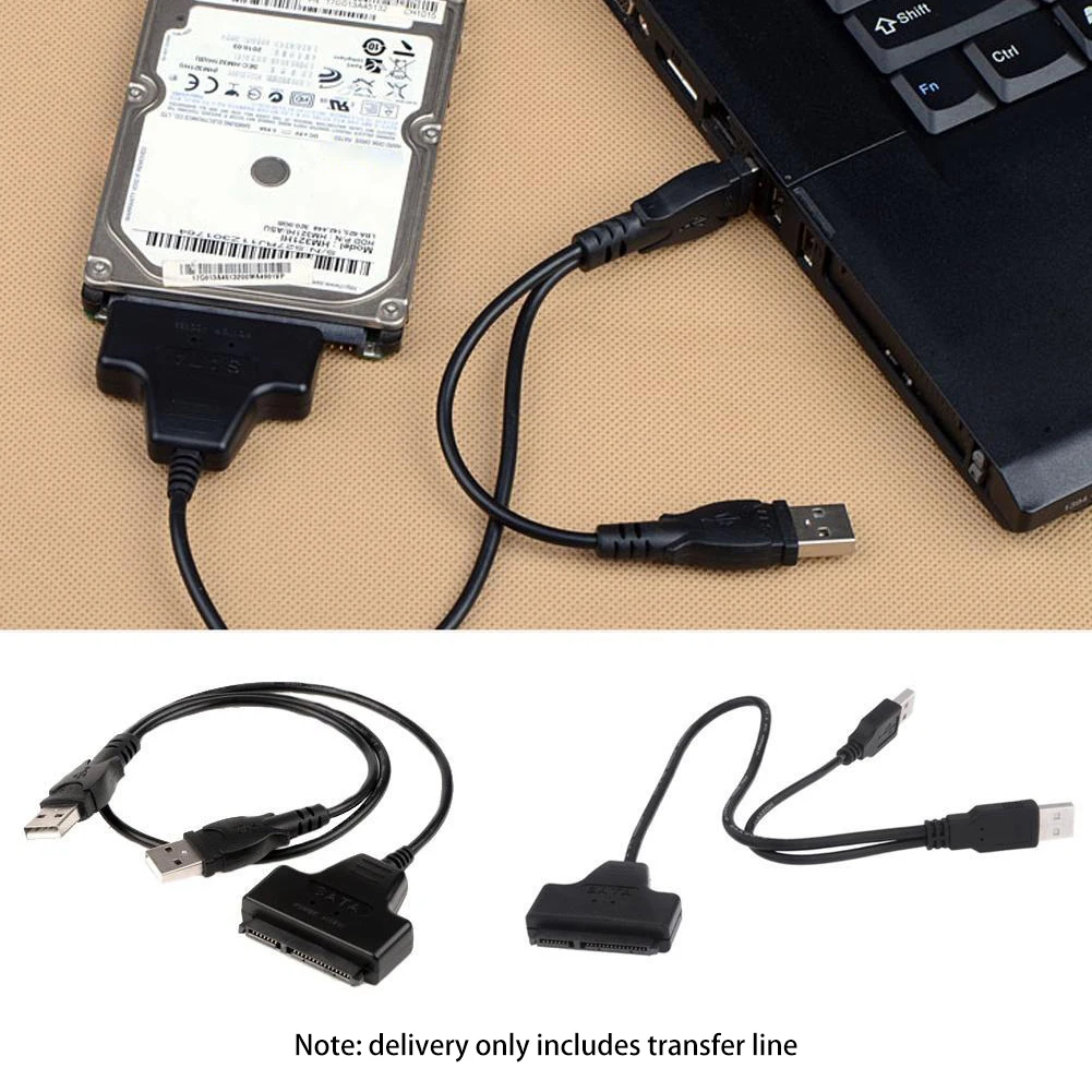 Didelės Spartos Dual USB 2.0 prie SATA HDD Standųjį Diską Keitiklį Adapterio Kabelis 1
