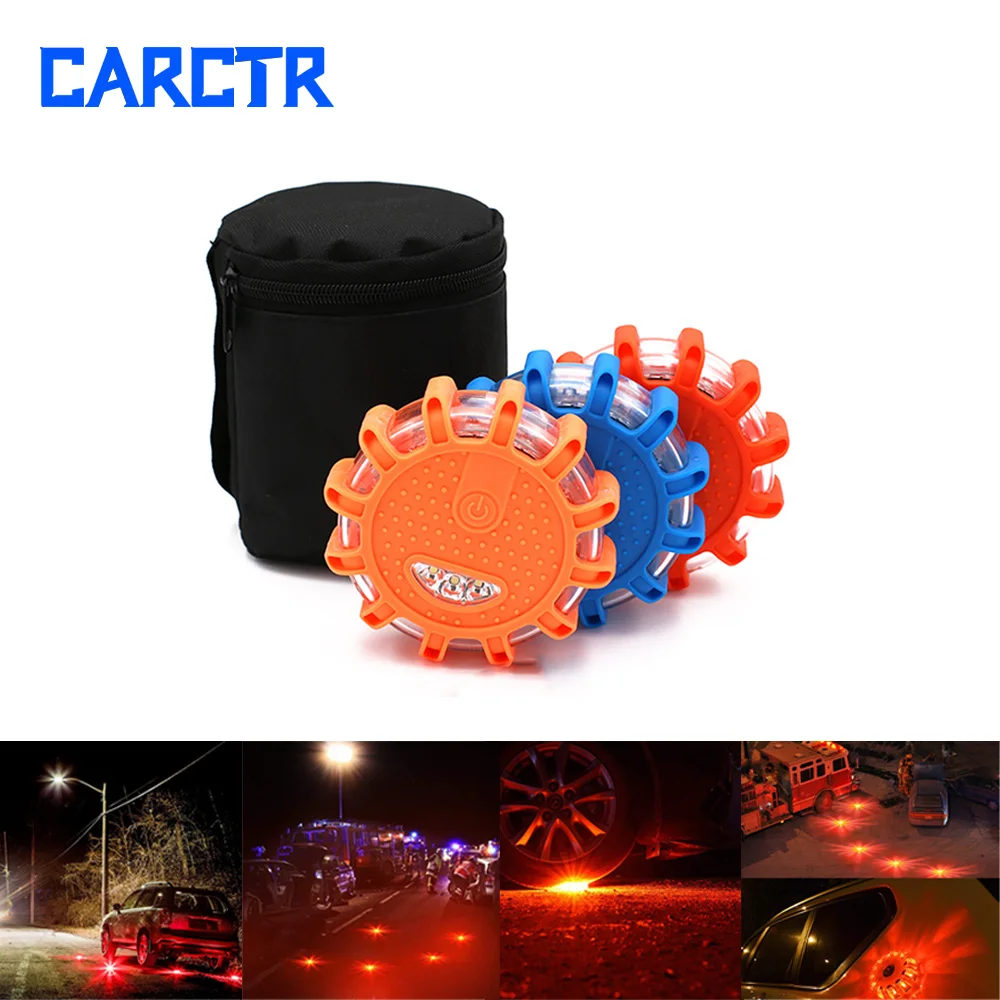 CARCTR LED Magnetinio Įspėjamoji Lemputė 3V Strobe Ilgai Ryškus Avarinės Šviesos Eismo Saugos Eismo įvykį Lengvojo Automobilio Švyturys Lempos 2